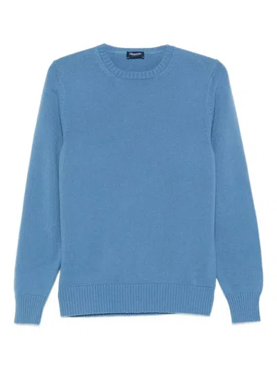 Drumohr Long Sleeve Crew-neck Sweater In Blue