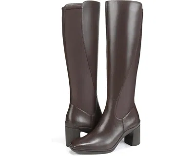 Naturalizer Axel Weatherproof Boots Women's Brown Leather Knee High Zogg532 In Brown