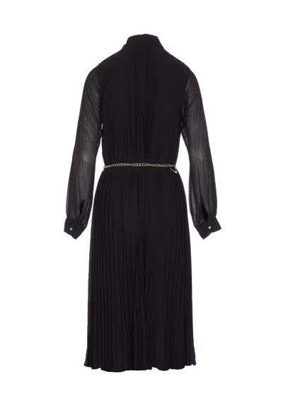 Michael Michael Kors Pleated Shirt Dress In Black