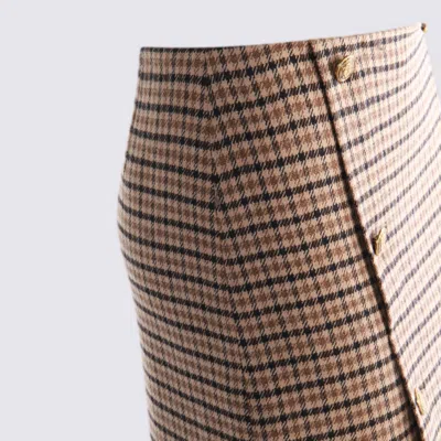 Twinset Beige Wool Skirt In Multi
