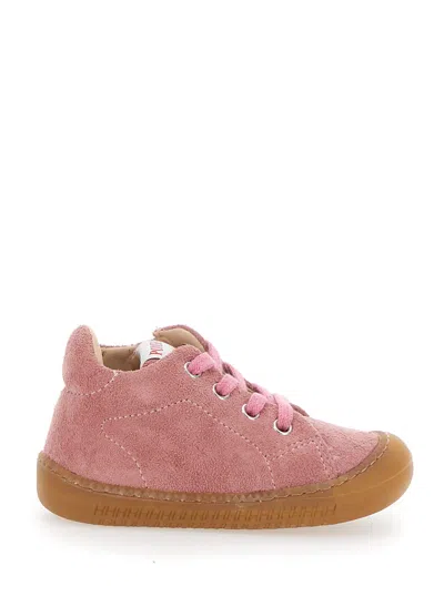 Pom D'api Pink Sneaker With Logo Printed On The Tongue In Rubber Baby In Pink