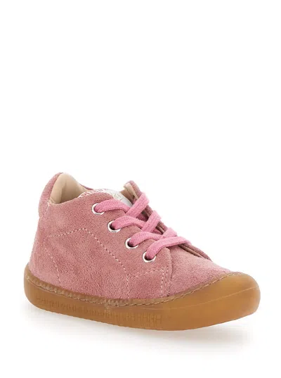 Pom D'api Pink Sneaker With Logo Printed On The Tongue In Rubber Baby In Pink