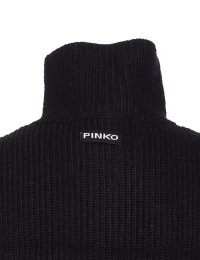 Pinko Cipro Knitted Neck Warmer With Zip In Black