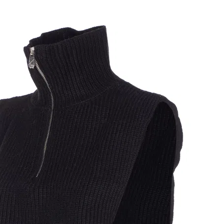 Pinko Cipro Knitted Neck Warmer With Zip In Black