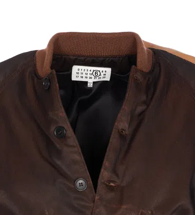Mm6 Maison Margiela Bomber Jacket With Raglan Sleeves And Pockets In Brown