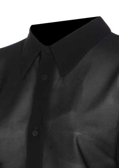 Mm6 Maison Margiela Sheer Fabric Button-down Shirt With Regular Collar In Black