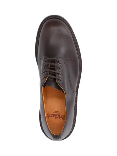 Tricker's Round Toe Brogues Featuring Stitched Detailing In Brown