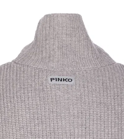 Pinko Cipro Knitted Neck Warmer With Zip In Gray