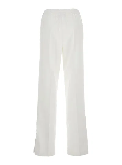 Gucci White Pants With Elastic Drawstring Waist In Tech Fabric Woman In Neutral