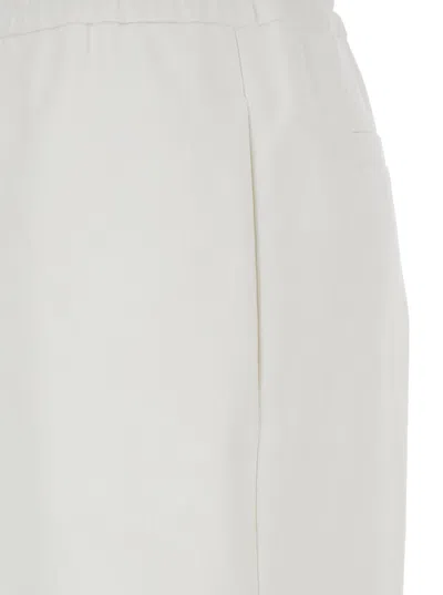 Gucci White Pants With Elastic Drawstring Waist In Tech Fabric Woman In Neutral
