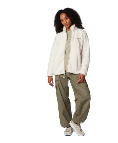 Columbia Womens West Bend Stand Collar Fleece Jacket Full Length Joggers In White