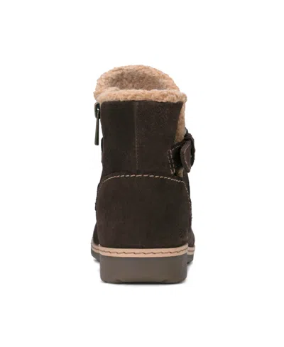 Earth Women's Hutton Buckle Strap Cozy Booties In Brown