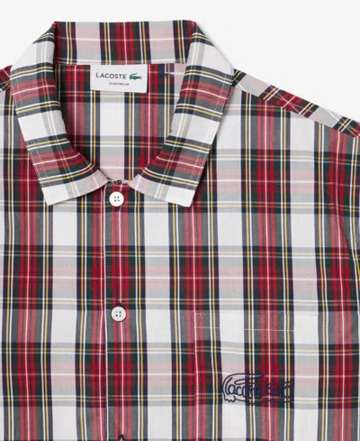 Lacoste Men's Plaid Pattern Pajama Set In Multi