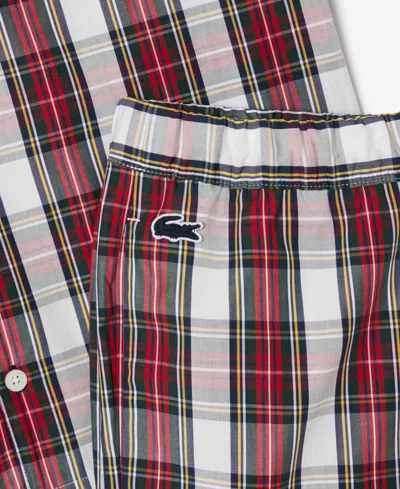 Lacoste Men's Plaid Pattern Pajama Set In Multi