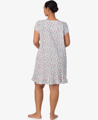 Ralph Lauren Plus Size Flutter Sleeve Short Sleepwear Gown In Multi