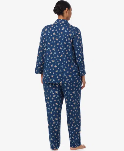 Ralph Lauren Plus Size 2-piece Pajama Top And Pant Set In Multi