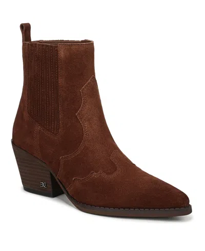 Sam Edelman Women's West Suede Booties In Brown