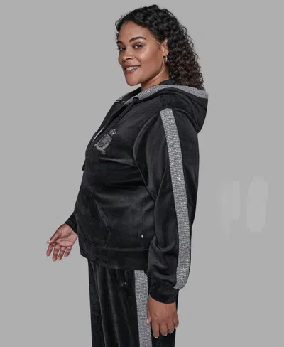 Karl Lagerfeld Plus Size Double Waistband Jacket In Black