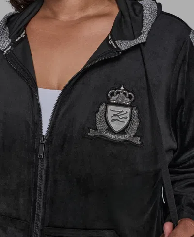 Karl Lagerfeld Plus Size Double Waistband Jacket In Black