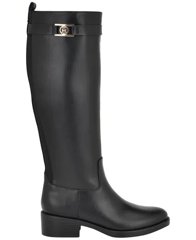 Tommy Hilfiger Women's Iviann Tall Riding Boots In Black