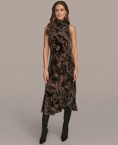 Donna Karan Women's Cowl Neck Midi Dress In Multi