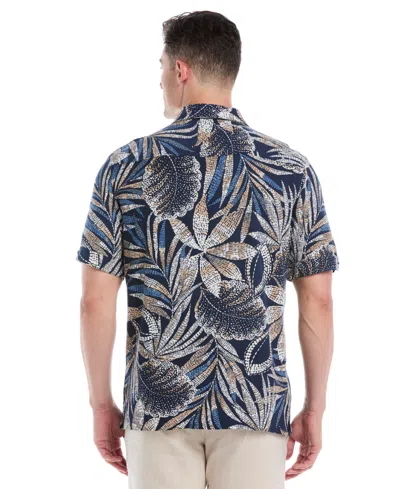 Cubavera Men's Pointillism Tropical Print Short Sleeve Button Down Shirt In Multi