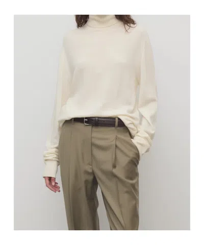 The Row Long-sleeved Wool Sweater In White