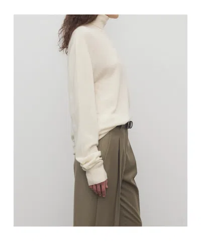 The Row Long-sleeved Wool Sweater In White