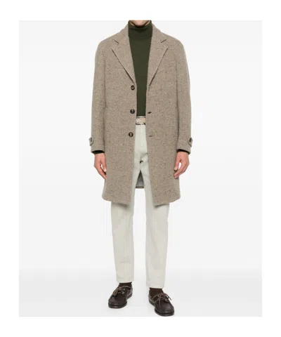 Eleventy Single-breasted Coat In Brown