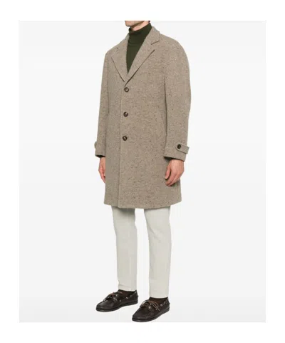 Eleventy Single-breasted Coat In Brown