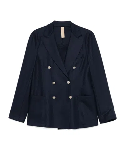 Eleventy Double-breasted Blazer In Blue