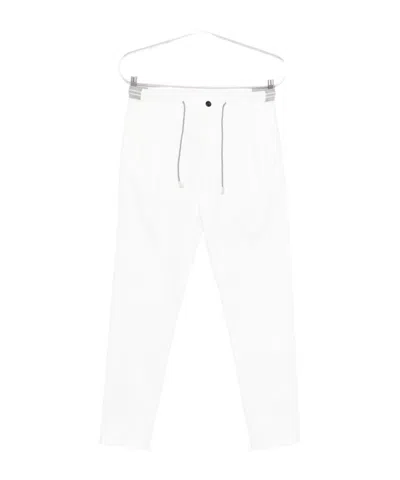 Eleventy Pleated Drawstring-waist Trousers In White