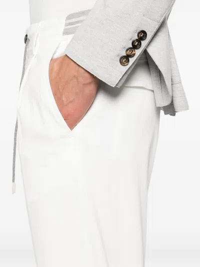 Eleventy Pleated Drawstring-waist Trousers In White