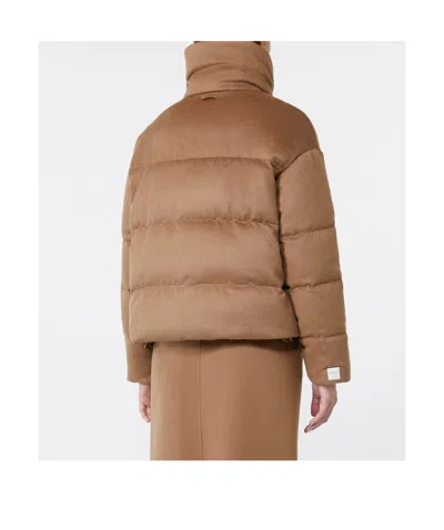 Max Mara Reversible Down Jacket In Camel And Water-repellent Taffeta In Neutral