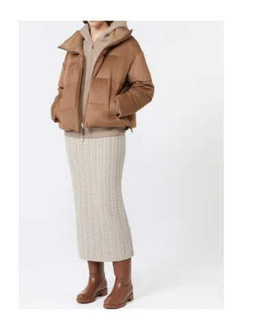 Max Mara Reversible Down Jacket In Camel And Water-repellent Taffeta In Neutral