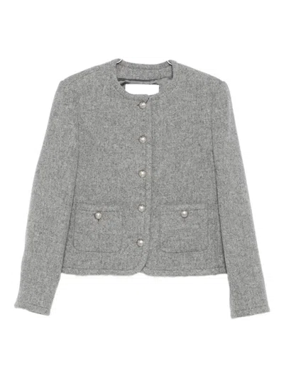 Dunst Button-detailed Patch-pocket Jacket In Gray
