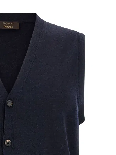 Zanone Flexwool Vest In Blue