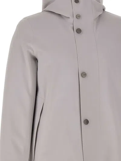 Rrd Hooded Parka Coat In Gray