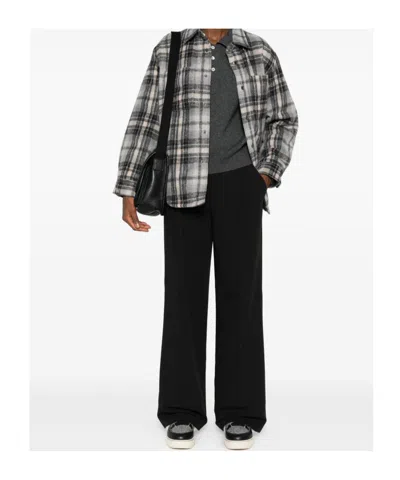 Dunst Gray Quilted Check Flannel Overshirt In Gray