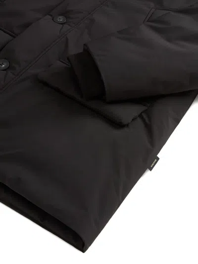 Woolrich Hooded Button-fastening Jacket In Black