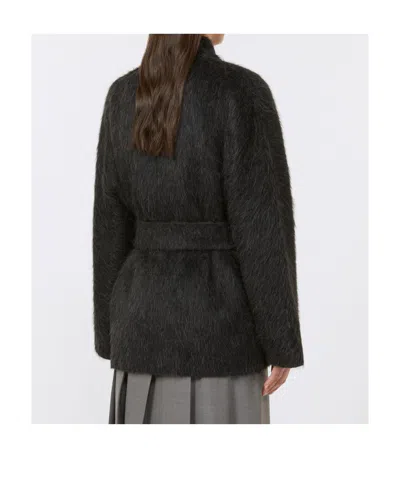 Max Mara Wool And Alpaca Cardigan Jacket In Gray