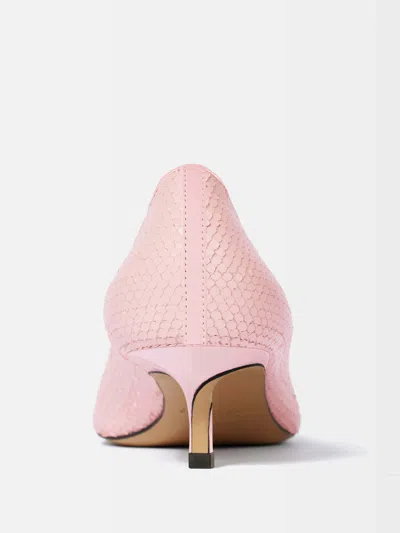 Jacquemus Tourni B Snake-effect Leather Pumps In Pink