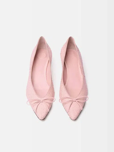 Jacquemus Tourni B Snake-effect Leather Pumps In Pink