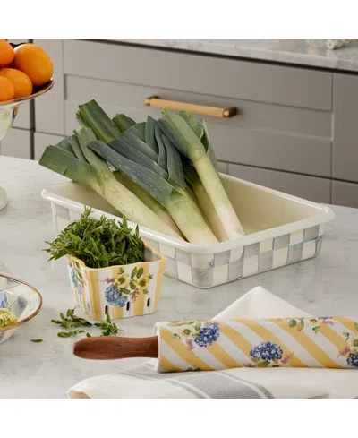 Mackenzie-childs 9 X 13 Sterling Check Enamel Baking Pan In Transparent