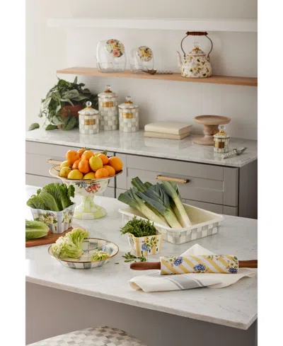 Mackenzie-childs 9 X 13 Sterling Check Enamel Baking Pan In Transparent