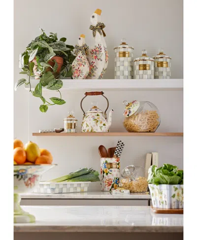 Mackenzie-childs 9 X 13 Sterling Check Enamel Baking Pan In Transparent