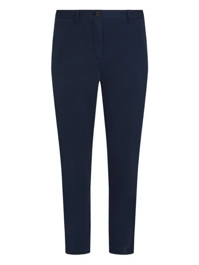 Tommy Hilfiger Cotton-blend Straight Trousers In Blue