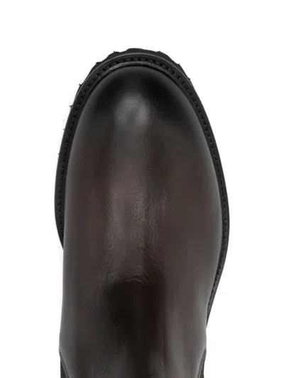Fratelli Rennella Elastic-panel Leather Boots In Brown