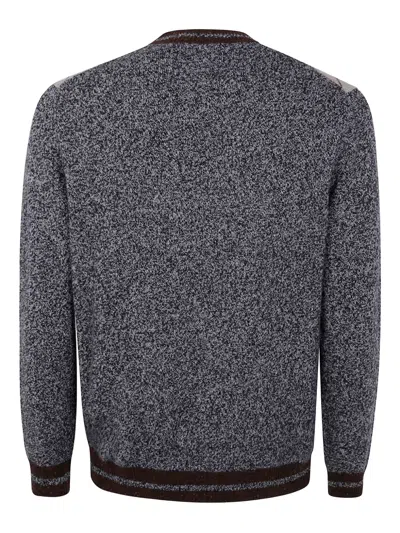 Ballantyne Argyle-pattern Wool Sweater In Gray