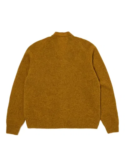 Universal Works Button-front Wool Cardigan In Yellow